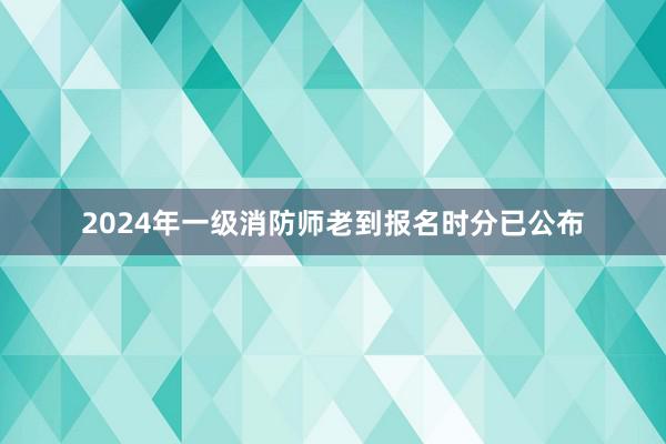 2024年一级消防师老到报名时分已公布