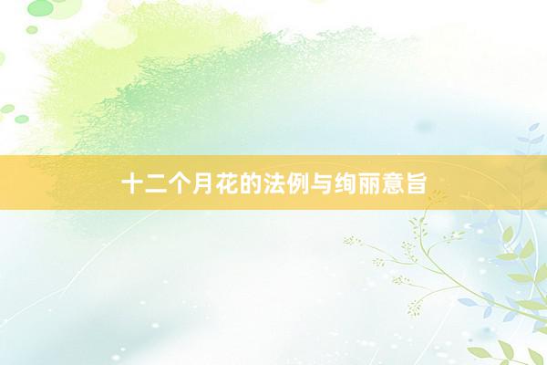 十二个月花的法例与绚丽意旨